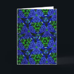 Blommigt Blue & Grönt Kaleidoscope Friend Birthday Kort<br><div class="desc">Botaniskt Garden Flower Blue & Grönt Kaleidoscope Speciellt födelsedagskort. Den här färglösa bilden kom från ett kaleidoskop-visningsprogram som tittar över blommor på den lokala botaniska trädgården. De verkliga blommorna var gult och grönt löv. Detta är en ändring av det. Anpassa mallen med texten. Redigera den om du vill ha fler...</div>