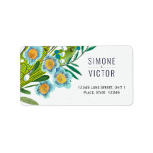 Blommigt blue & grönt Lily Valley Bröllop