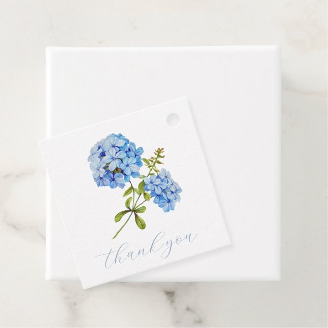 Blommigt Blue Hydrangea Bröllop Tack Gåvor Etiketter (På plats)