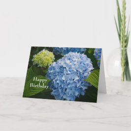 Blommigt Blue Hydrangea Photo Birthday Kort