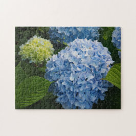 Blommigt Blue Hydrangea Photo Pussel