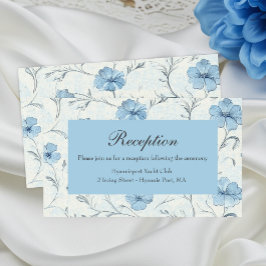 Blommigt Blue Land Garden vid Bröllop Tilläggskort