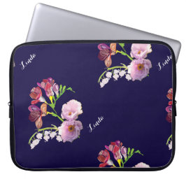 Blommigt Blue Laptop Fodral