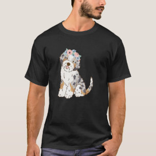 Blommigt Blue Merle Aussiedoodle Aussie Doodle Mam T Shirt