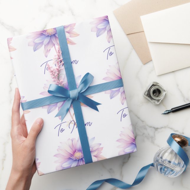 Blommigt Blue och Lila till Mamma Presentpapper (Gifting)