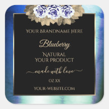 Blommigt Blue Ro Black Product Label Marble Ram