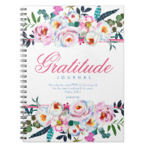 Blommigt Blue & Rosa Bible Quote Gratitude Journal