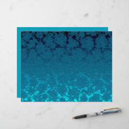 Blommigt Blue Succule Print Mönster Metallic