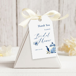 Blommigt Blue Tea Party Möhippa Välkommen Presentetikett