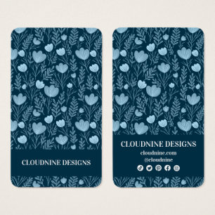 Blommigt Blue Teal Earring Jewelry Visning Card Visitkort
