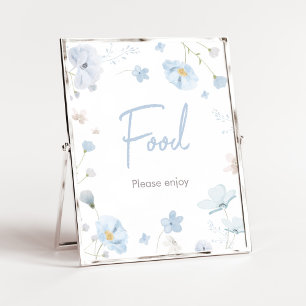 Blommigt Blue Vår Baby i Bloom Baby Shower Food Poster