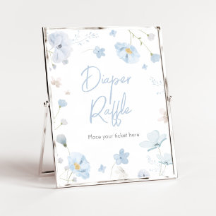 Blommigt Blue Vår Baby i Bloom Diaper Raffle Poster
