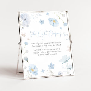Blommigt Blue Vår Baby i Bloom Late Natt Diaper Di Poster