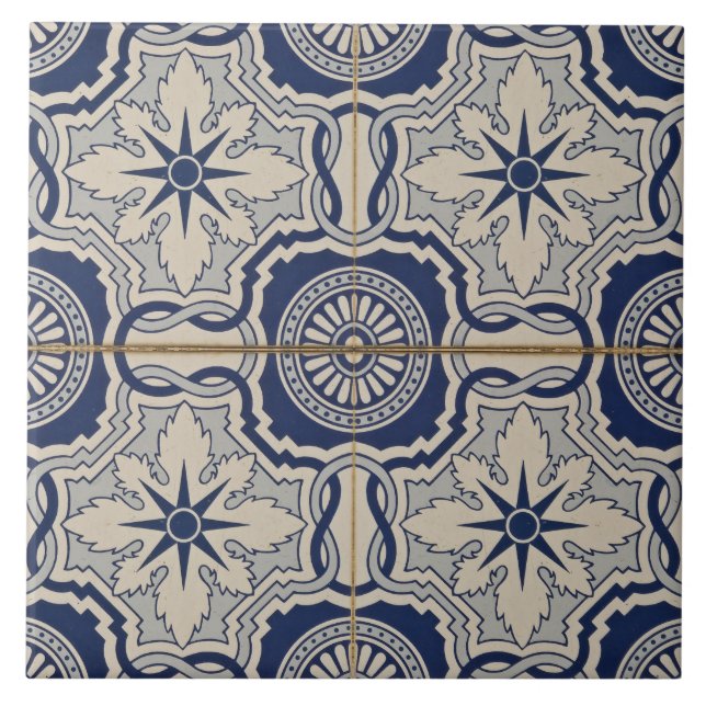 blommigt blue white Modern Portuguazulejos Tile Kakelplatta (Framsidan)