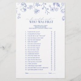 Blommigt Blue & White Victorian Möhippa Game