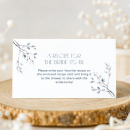 Blommigt Blue Winter Botanical  A Recept Tilläggskort