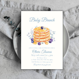 Blommigt Blueberry Pancake Baby Brunch Baby Shower Inbjudningar