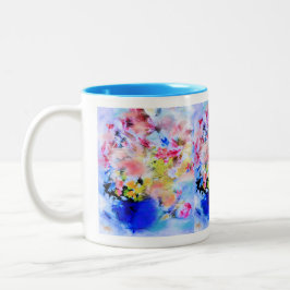 Blommigt Blues Mugg