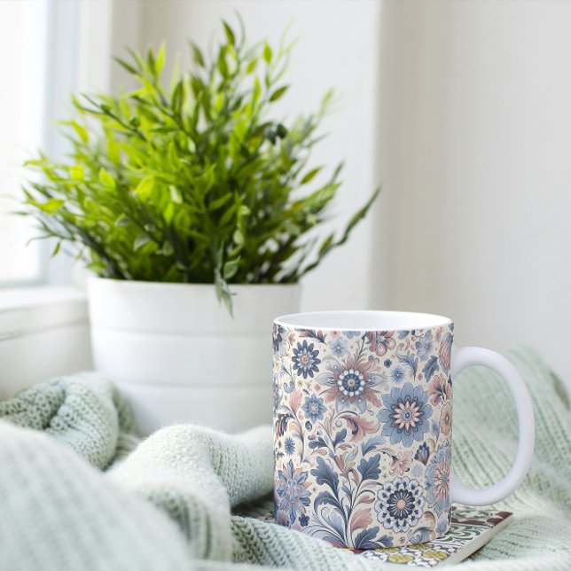 Blommigt Bohemian Design - Vibrant Boho Stil Kaffemugg (Skapare uppladdad)