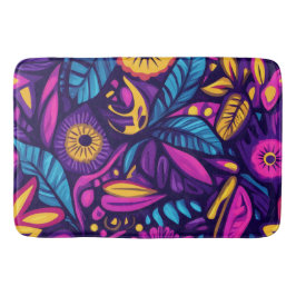 Blommigt Boho Abstrakt färgad 9 Badrumsmatta