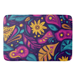 Blommigt Boho-Abstrakt, färgämne 5 Badrumsmatta