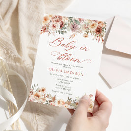 Blommigt Boho Baby i Bloom Baby Shower Inbjudningar
