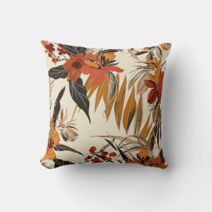 Blommigt Boho Batik Retro Mönster Kudde