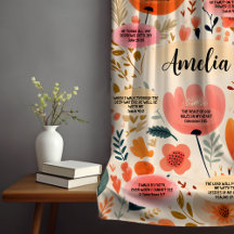Blommigt Boho bible Verses-bekräftelse med Namn