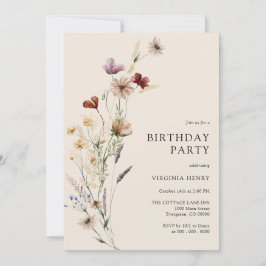 Blommigt Boho Birthday-inbjudan Inbjudningar