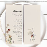 Blommigt Boho Bröllop Meny<br><div class="desc">Blommigt Boho Bröllop Menu. Den här snyggt & elegant bröllop-menyn innehåller vackra,  handmålade,  vildblommor med vattenfärg som är arrangerade som en underbar bouquet-perfekt för vår,  sommar- eller fallbröllop. Sök efter matchande objekt i samlingen Boho Wildblomma Bröllop.</div>
