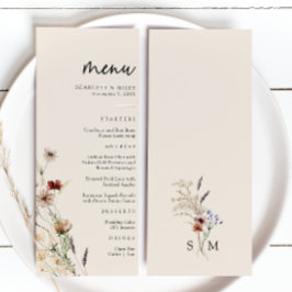 Blommigt Boho Bröllop Meny