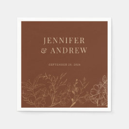 Blommigt Boho Bröllop Pappersservett