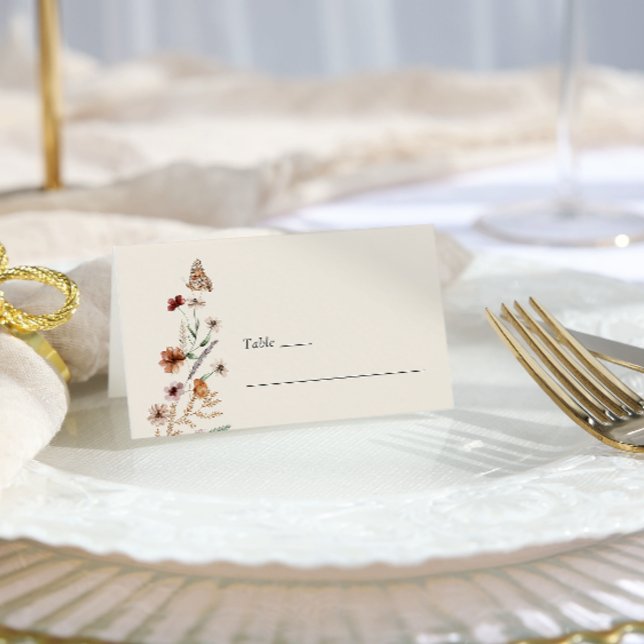 Blommigt Boho Bröllop Placeringskort (Floral Boho Wedding Place Card
)