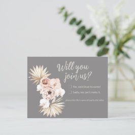 Blommigt Boho Bröllop Response Postcard Vykort