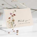 Blommigt Boho Bröllop - tackkort<br><div class="desc">Den här snyggten och elegant bröllop är ett tack för att du har ett kort med fantastiska,  handmålade vilda blommor med vattenfärg som ordnats som en underbar bouquet-perfekt för vår,  sommar eller fallbröllop. Sök efter matchande objekt i samlingen Boho Wildblomma Bröllop.</div>