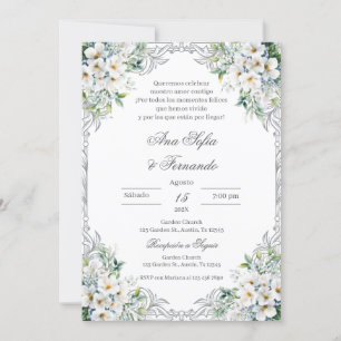 Blommigt Boho bröllopsinbjudan Inbjudningar