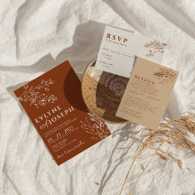 Blommigt Boho Burnt Orange Terracotta Herbal Bröll