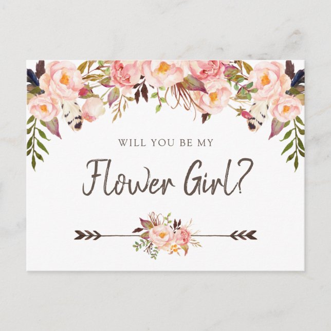 Blommigt  Boho-Chic kommer du att bli min ungdom Helg Vykort (Framsida)