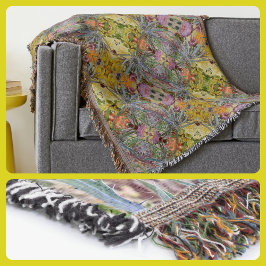 Blommigt Boho Chic Thistle Pastel Filt