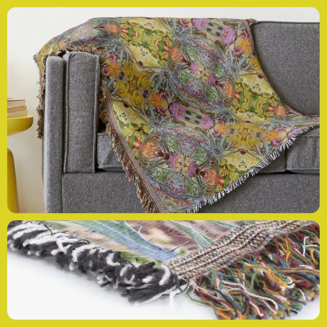 Blommigt Boho Chic Thistle Pastel Filt (Skapare uppladdad)