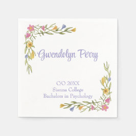 Blommigt Boho College Graduation Party bjudan Pappersservett