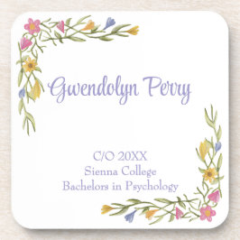Blommigt Boho College Graduation Party Plastic Underlägg