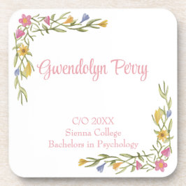 Blommigt Boho College Graduation Party Plastic Underlägg