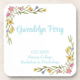 Blommigt Boho College Graduation Party Plastic Underlägg