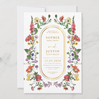 Blommigt Boho Dubbla Sided Wedding bjudande Inbjudningar