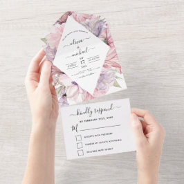 Blommigt Boho Dusty Rosa Lila Bröllop OSA