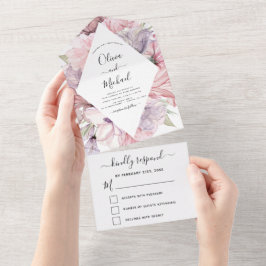 Blommigt Boho Dusty Rosa Lila Bröllop OSA