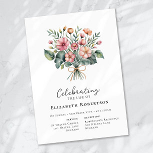 Blommigt Boho Funeral Inbjudningar