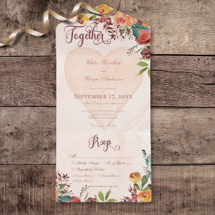 Blommigt Boho Heart Peach Jewel Dinner