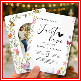 Blommigt Boho Ingenting Finare Just Kärlek Bröllop Inbjudningar